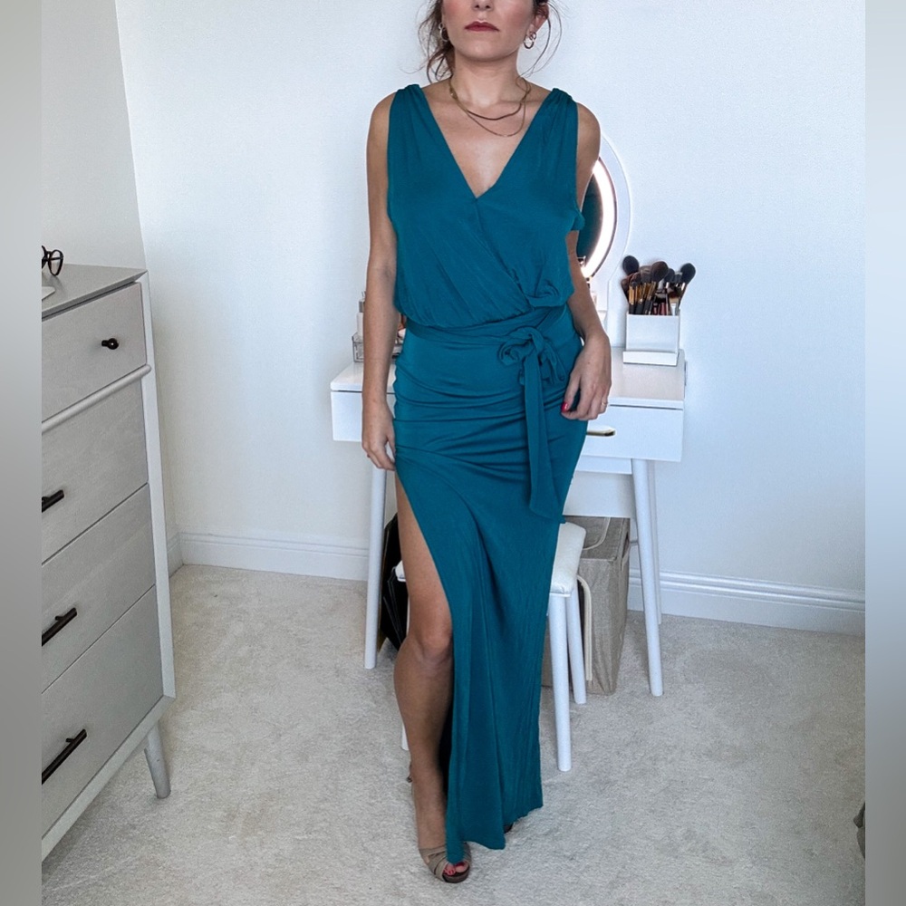 Haute Hippie aquamarine maxi dress - size XS HHSP12-3166 (originally $595) NWT